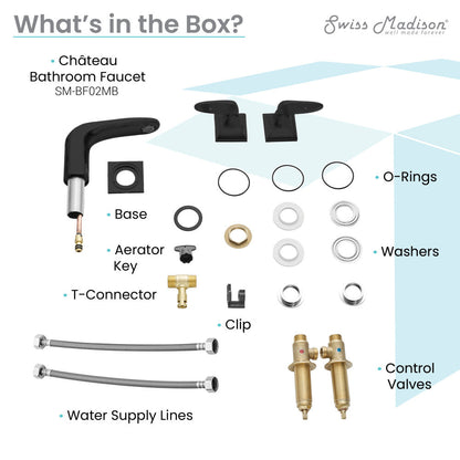 Swiss Madison Chateau 8 in. Widespread, 2-Handle, Bathroom Faucet in Matte Black