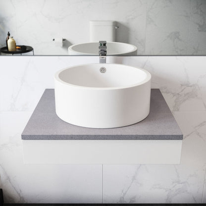 Swiss Madison Monaco Round Ceramic Bathroom Vessel Sink in White