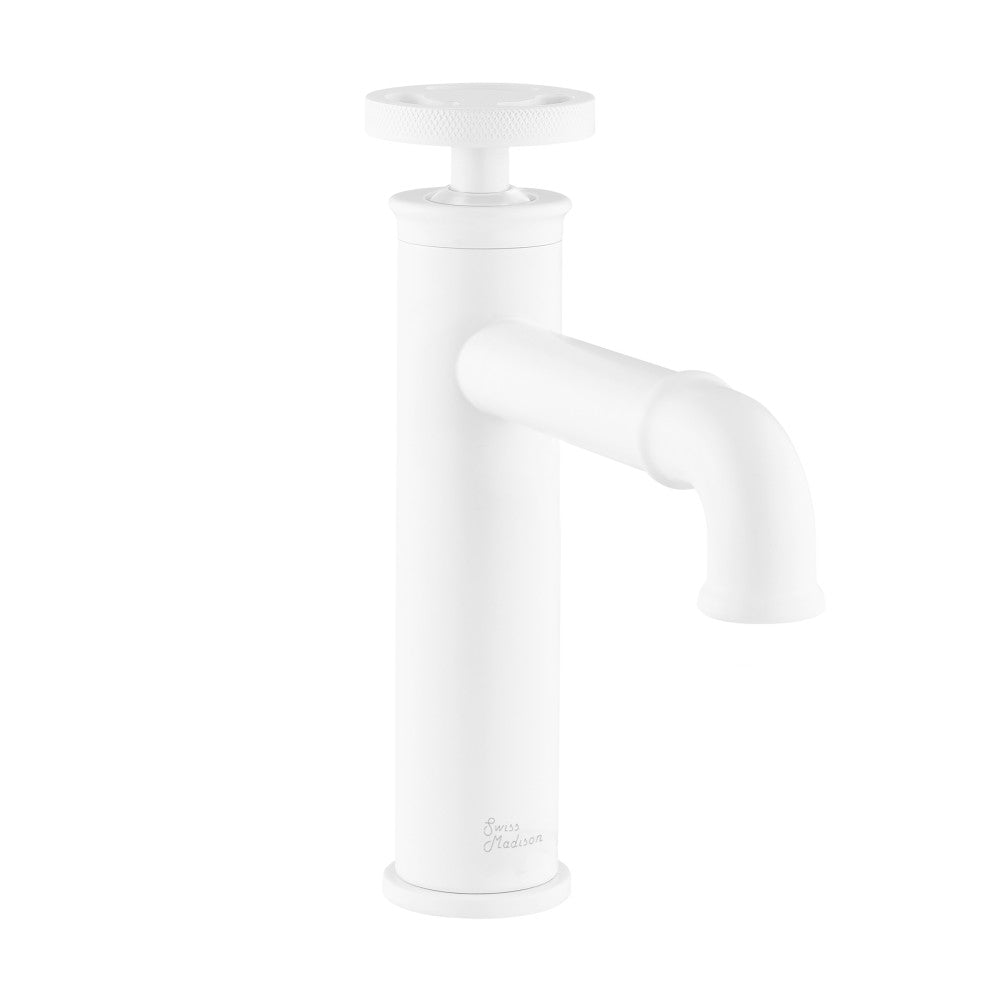 Swiss Madison Avallon Single Hole, Single-Handle Wheel, Bathroom Faucet in Matte White