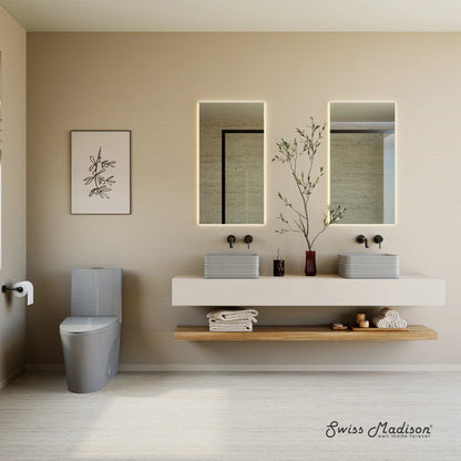 Swiss Madison St. Tropez One-Piece Elongated Toilet Vortex™ Dual-Flush 1.1/1.6 gpf in Glossy Grey