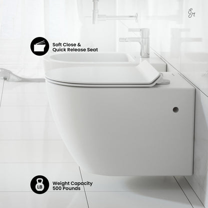 Swiss Madison St. Tropez Wall Hung Toilet Bundle (SM-WT449, SM-WC424, SM-WC001C)