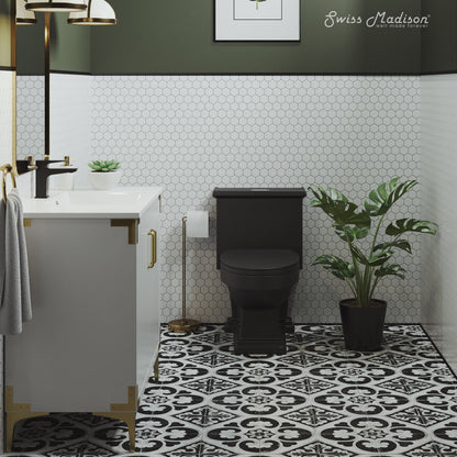 Swiss Madison Voltaire One-Piece Elongated Toilet Dual-Flush 1.1/1.6 gpf in Matte Black