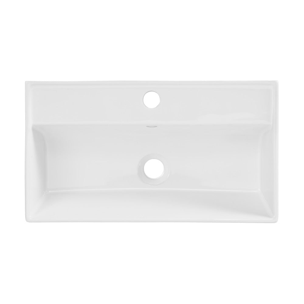 Swiss Madison Claire 22" Wall-Mount Bathroom Sink with Silver Towel Bar