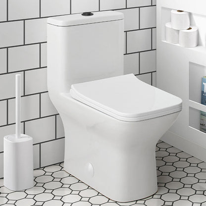 Swiss Madison Carre One Piece Square Toilet Dual Flush, Black Hardware