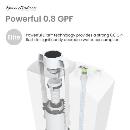 Swiss Madison Dreux High Efficiency One-Piece Elongated Toilet with 0.8 GPF Water Saving Patented Technology