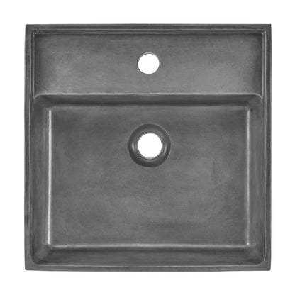Swiss Madison Lisse 16" Square Concrete Vessel Bathroom Sink in Dark Grey