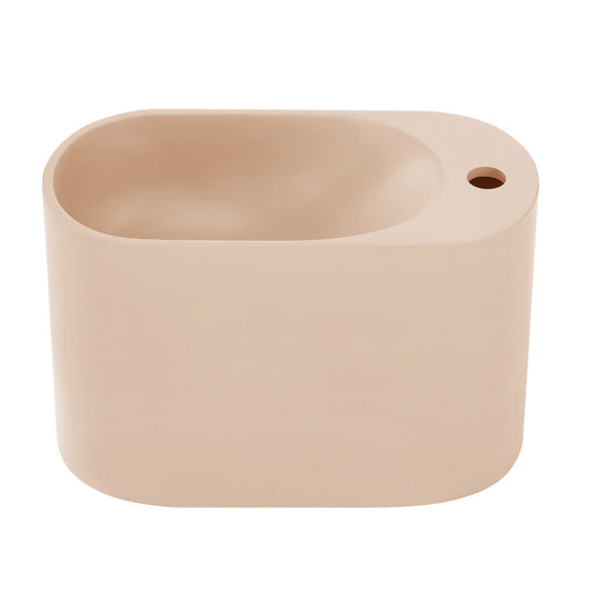 Swiss Madison Terre 18" Right Side Faucet Wall-Mount Bathroom Sink in Pastel Peach