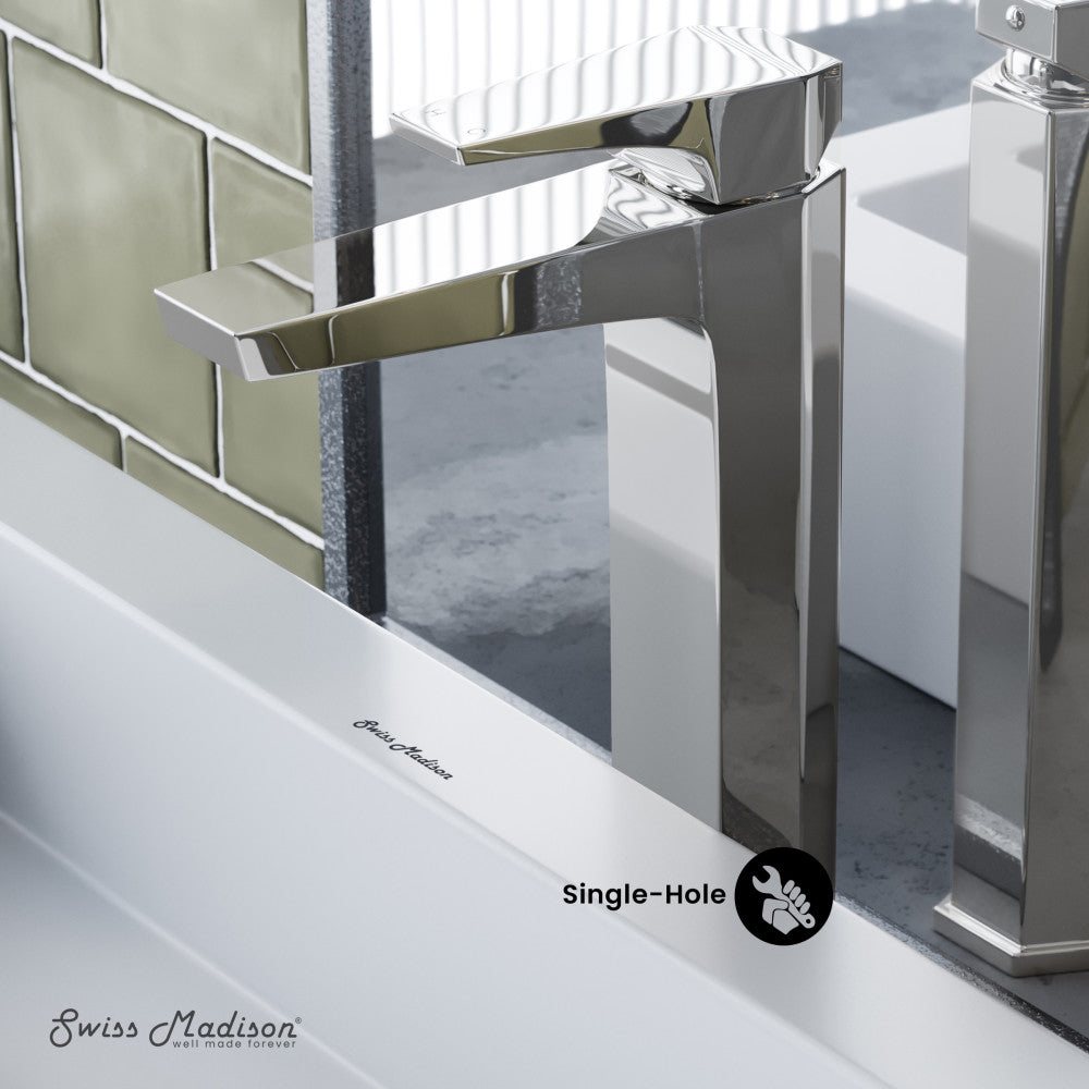 Swiss Madison Voltaire Single Hole, Single-Handle, High Arc Bathroom Faucet in Chrome