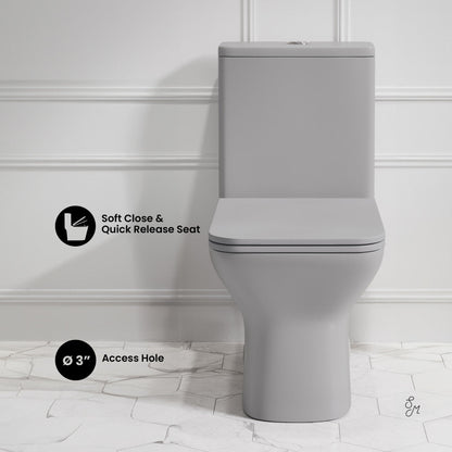 Swiss Madison Carre One-Piece Square Toilet Dual-Flush in Matte Grey1.1/1.6 gpf