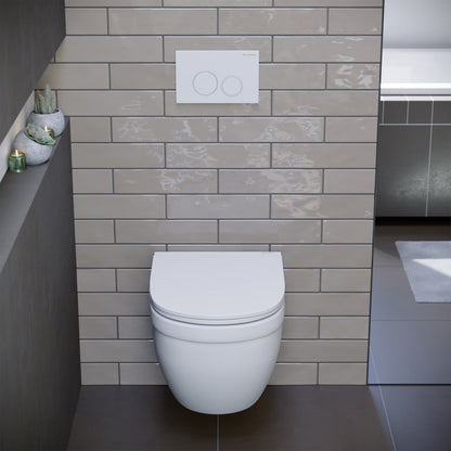 Swiss Madison Ivy Wall-Hung Elongated Toilet Bowl Only in Matte White