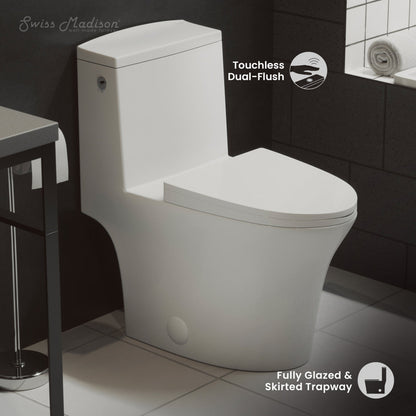Swiss Madison Hugo One-Piece Elongated Toilet Dual-Flush 1.1/1.6 gpf, Touchless