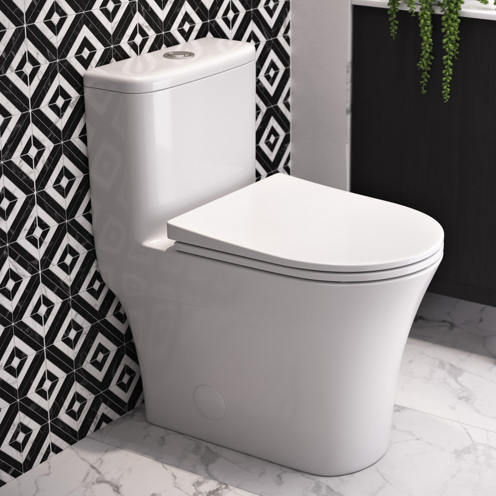 Swiss Madison TWISTER Dual Flush, Cascade One-Piece Compact Toilet, 1.1/1.6 GPF