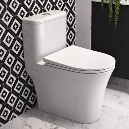 Swiss Madison TWISTER Dual Flush, Cascade One-Piece Compact Toilet, 1.1/1.6 GPF