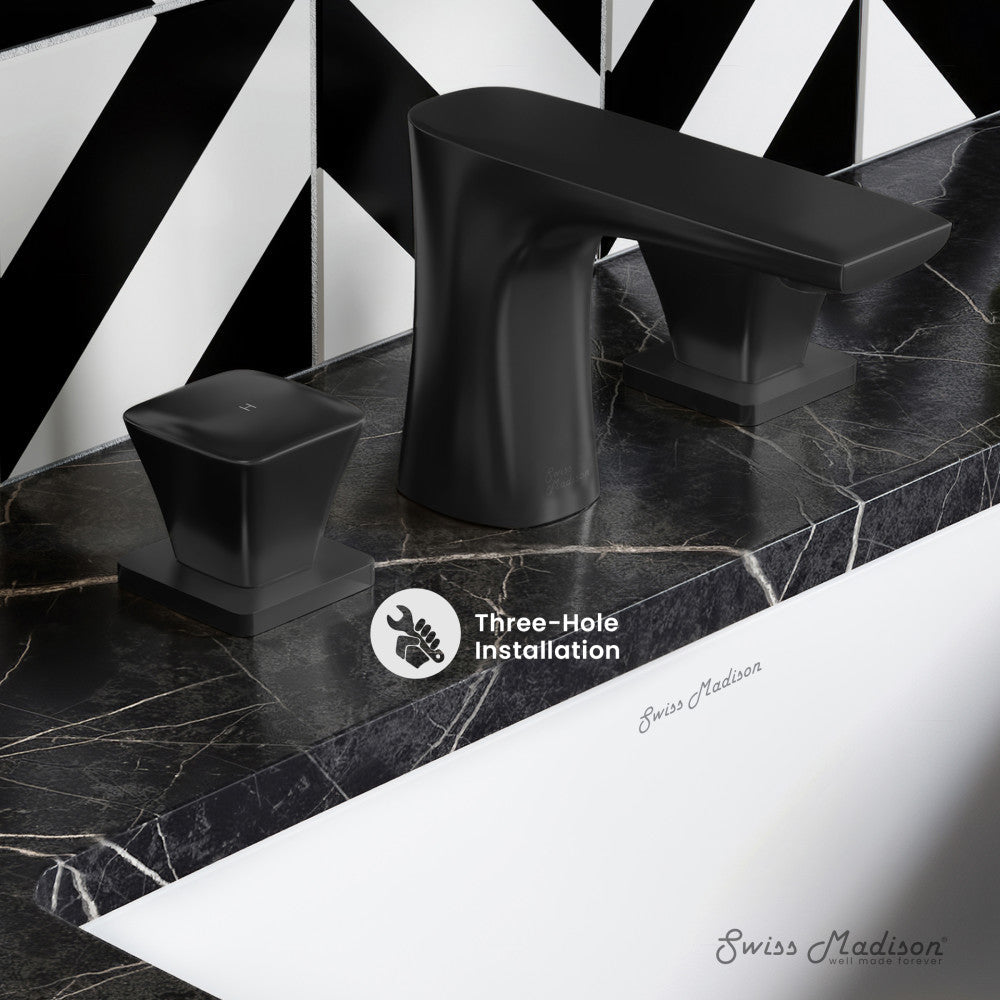 Swiss Madison Monaco 8 in. Widespread, 2-Handle, Bathroom Faucet in Matte Black