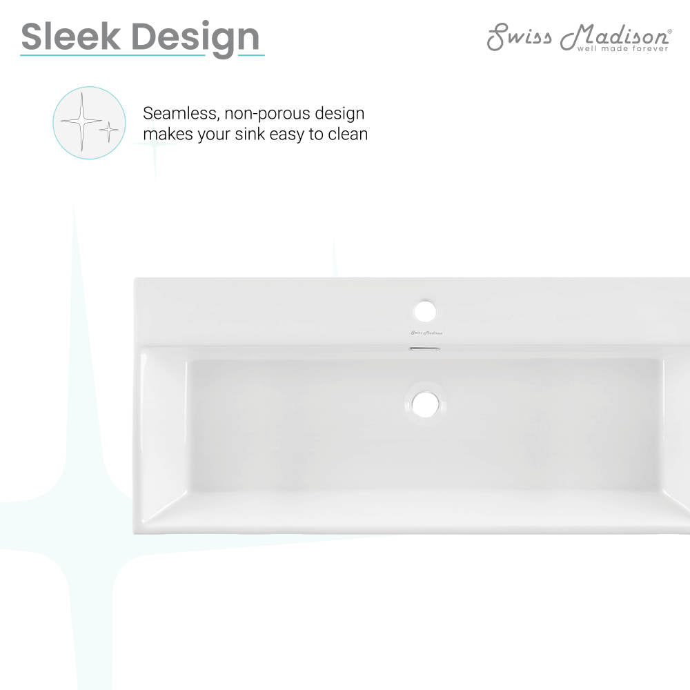 Swiss Madison Claire 40" Rectangle Wall-Mount Bathroom Sink
