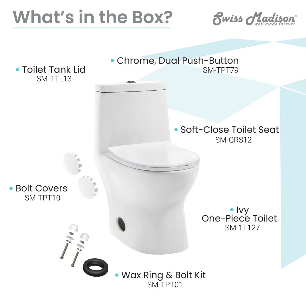 Swiss Madison Ivy One-Piece Toilet, 10" Rough-in 1.1/1.6 gpf