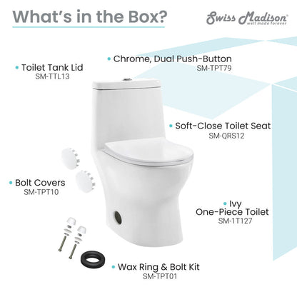 Swiss Madison Ivy One-Piece Toilet, 10" Rough-in 1.1/1.6 gpf