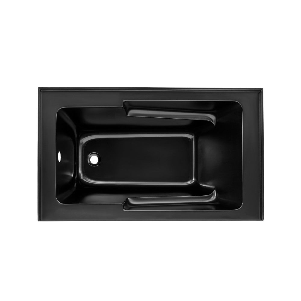 Swiss Madison Voltaire 54" x 30" Left-Hand Drain Alcove Bathtub with Apron in Matte Black