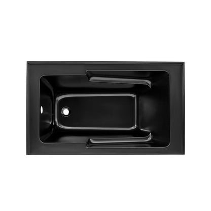 Swiss Madison Voltaire 54" x 30" Left-Hand Drain Alcove Bathtub with Apron in Matte Black