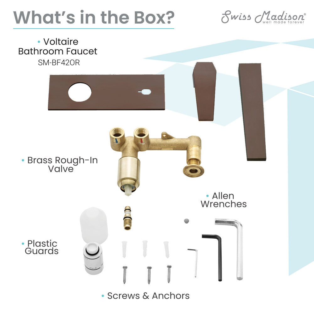 Swiss Madison Voltaire Single-Handle, Wall-Mount, Bathroom Faucet in Oil Rubbed Bronze