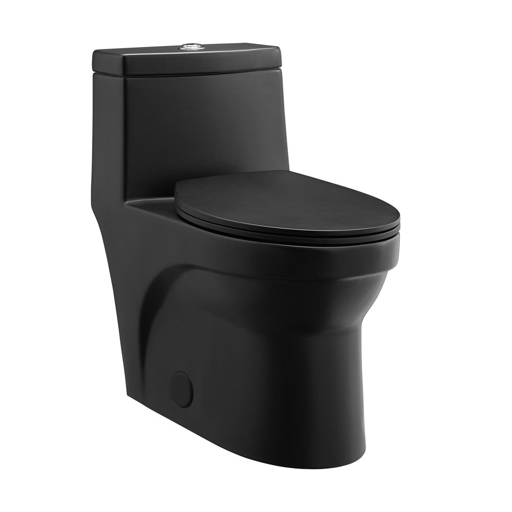 Swiss Madison Virage One-Piece Elongated Toilet Vortex Dual-Flush 1.1/1.6 gpf, Matte Black