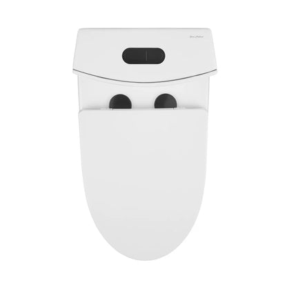 Swiss Madison St. Tropez One Piece Elongated Toilet Dual Vortex™ Flush, Black Hardware