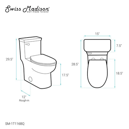 Swiss Madison Classe One Piece Toilet with Front Flush Handle 1.28 gpf in Bisque