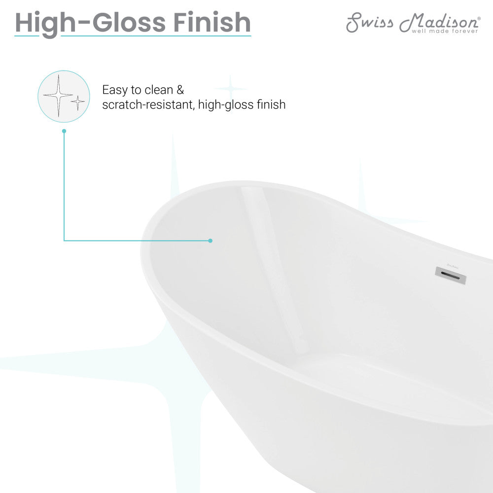 Swiss Madison Ivy 67" Double Slipper Freestanding Bathtub