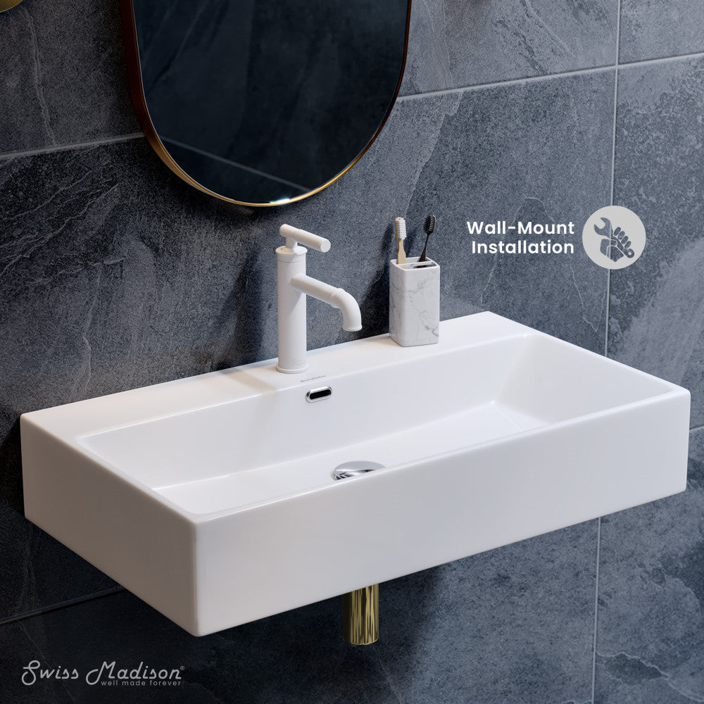 Swiss Madison Claire 30" Rectangle Wall-Mount Bathroom Sink