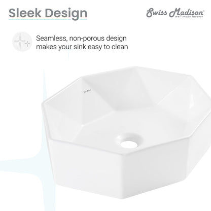 Swiss Madison Brusque Glossy White Ceramic Specialty Vessel Sink 19.25 in