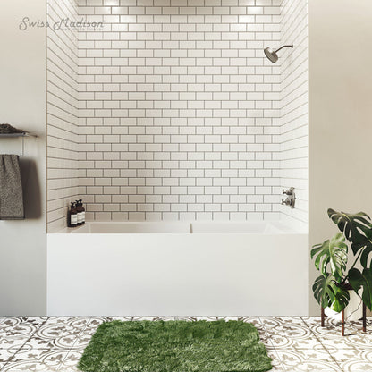 Swiss Madison Voltaire 72" x 36" Right-Hand Drain Alcove Bathtub with Apron and Armrest