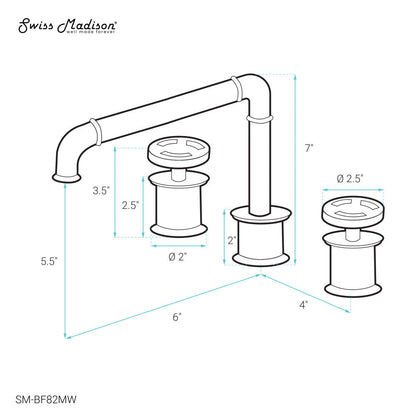 Swiss Madison Avallon 8 in. Widespread, 2-Handle Wheel, Bathroom Faucet in Matte White
