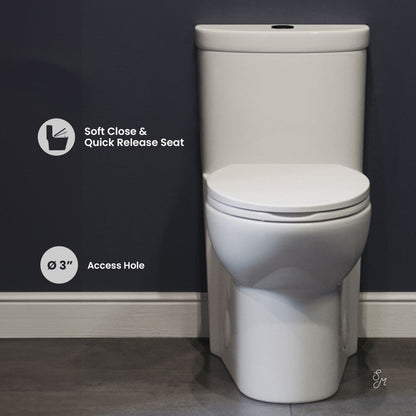 Swiss Madison Sublime One Piece Elongated Toilet Dual Flush, Black Hardware 1.1/1.6 gpf