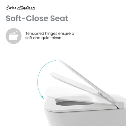 Swiss Madison Carre Back to Wall Toilet Bowl Bundle in Glossy White