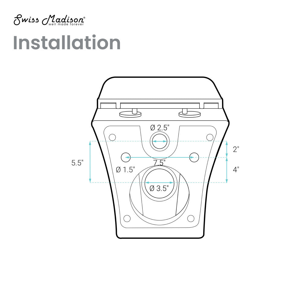 Swiss Madison Carre Wall-Hung Toilet Bundle 0.8/1.6 GPF Dual Flush in Glossy White with Black Flush Plate