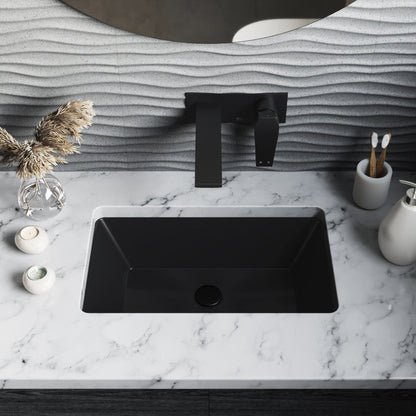 Swiss Madison Voltaire 21" Rectangle Undermount Bathroom Sink in Matte Black