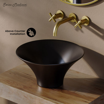 Swiss Madison Ivy 16.5" Round Vessel Sink in Matte Black