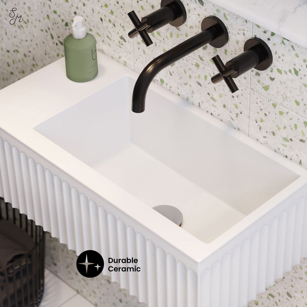 Swiss Madison Delice 24" Rectangle Wall-Mount Bathroom Sink in Matte White