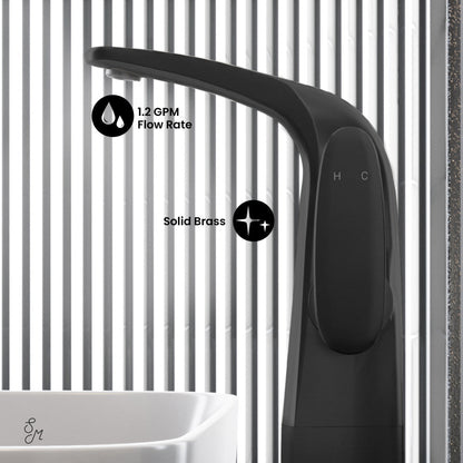 Swiss Madison Chateau Single Hole, Single-Handle, High Arc Bathroom Faucet in Matte Black
