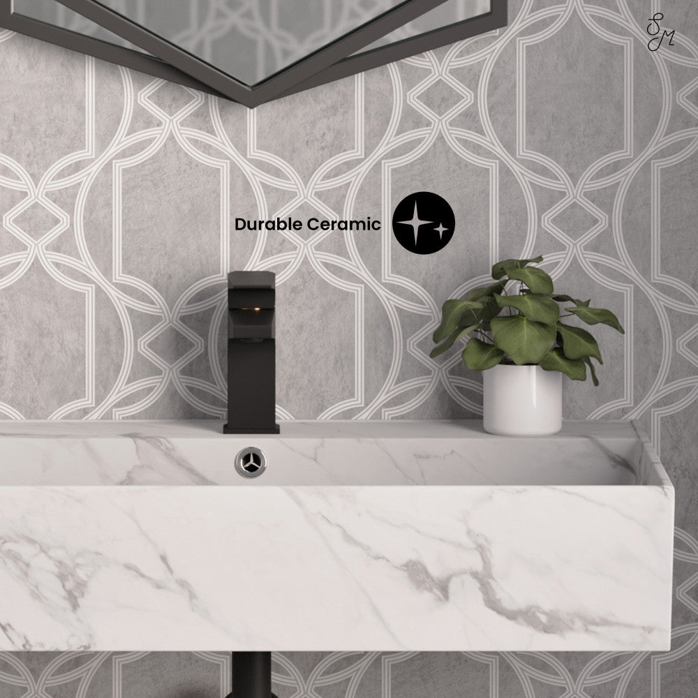 Swiss Madison Claire 22" Rectangle Wall-Mount Bathroom Sink in White Marble