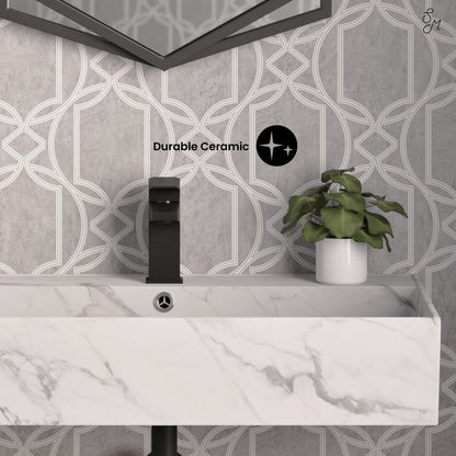 Swiss Madison Claire 22" Rectangle Wall-Mount Bathroom Sink in White Marble
