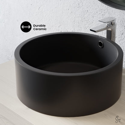 Swiss Madison Monaco 16.5” Round Vessel Sink in Matte Black