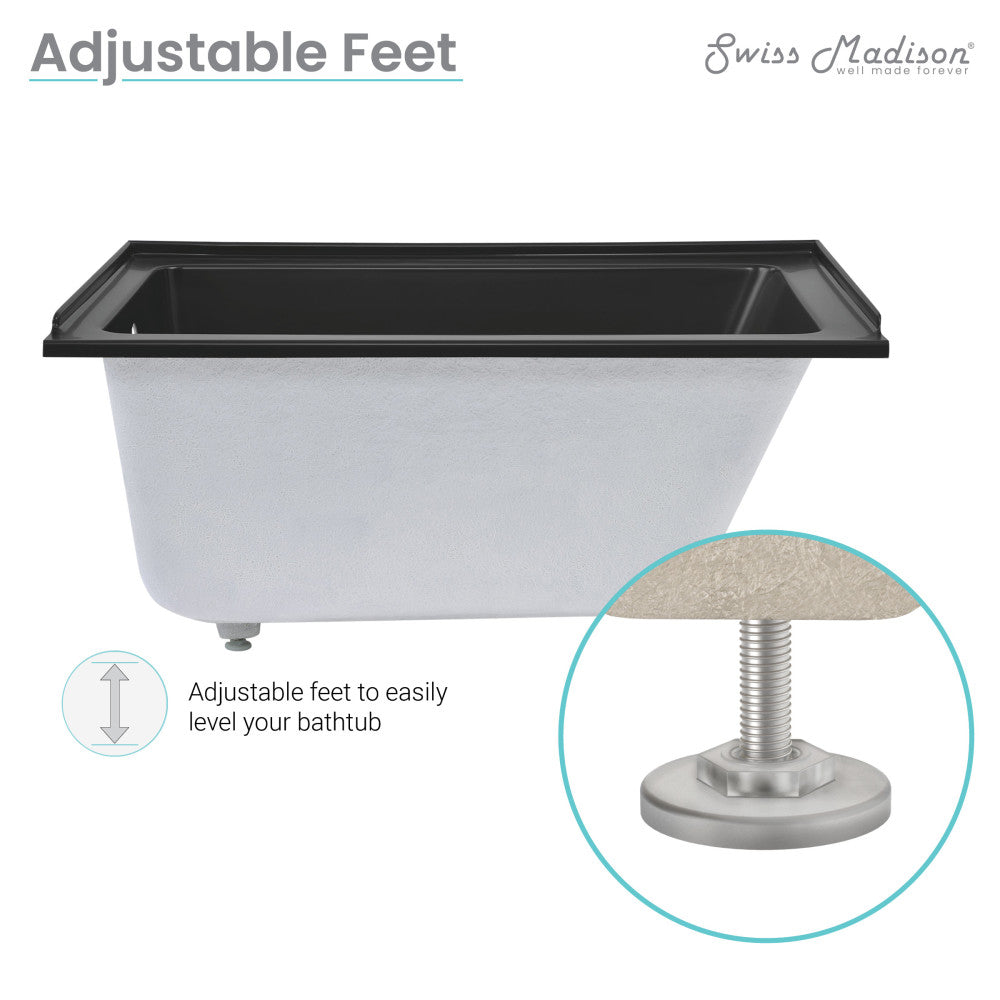 Swiss Madison Voltaire 48" x 32" Right-Hand Drain Alcove Bathtub in Matte Black
