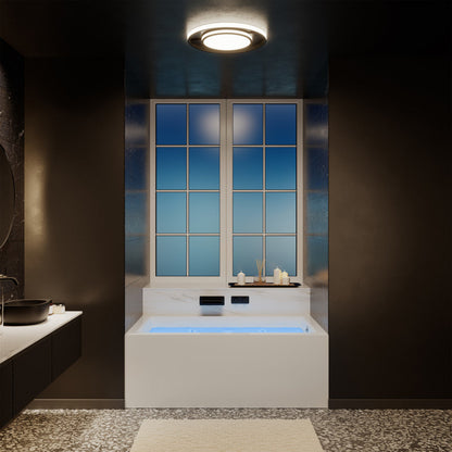Swiss Madison Avancer 60" x 36" Right-Hand Drain Rectangular Alcove Whirlpool Bathtub with Apron