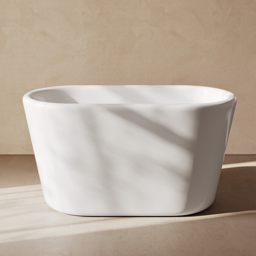 Swiss Madison Nanterre 51" Japanese Soaking Freestanding Bathtub in Glossy White, Drain Included