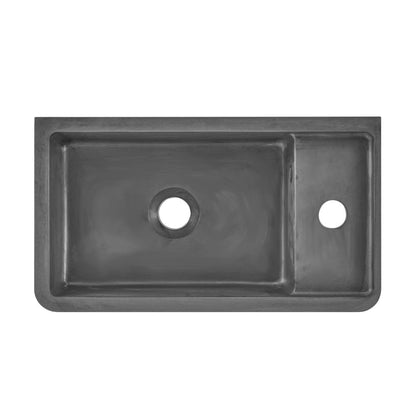 Swiss Madison Lisse 16" Concrete Rectangle Wall-Mounted Sink with Right Side Faucet Mount in Matte Dark Gray