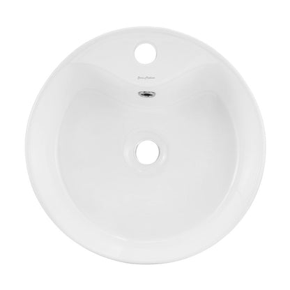 Swiss Madison Monaco 16" Round Console Sink with Faucet Mount, White Basin Brushed Gold Legs