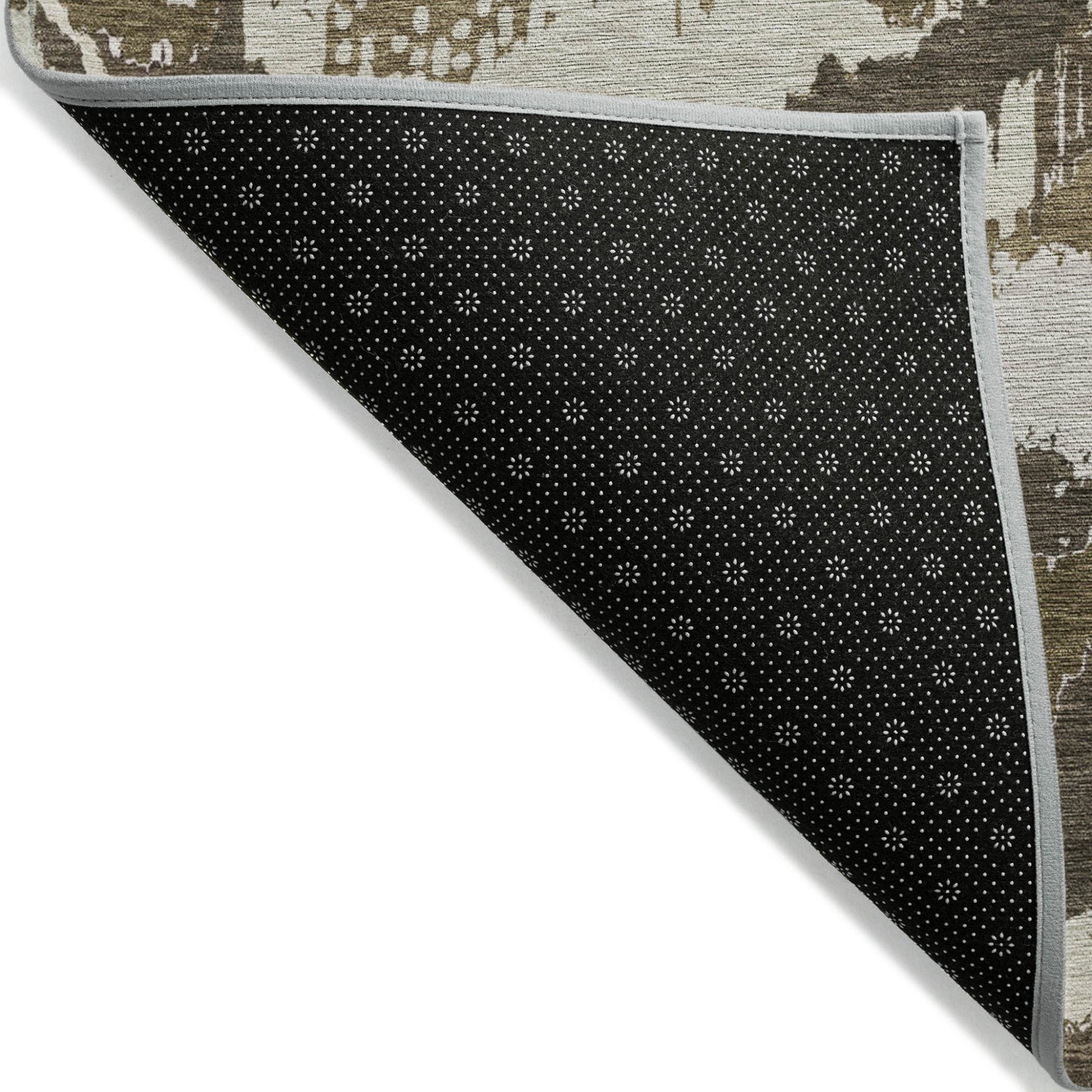 Tabselect Home Line 5' X 8' Brown Beige And Taupe Abstract Washable Indoor Outdoor Area Rug