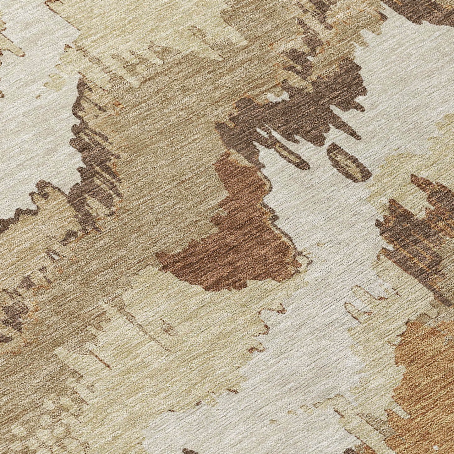 Tabselect Home Line 5' X 8' Brown And Beige Abstract Washable Indoor Outdoor Area Rug