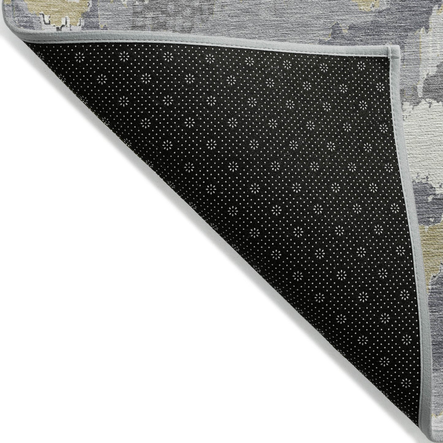 Tabselect Home Line 5' X 8' Gray Silver And Charcoal Abstract Washable Indoor Outdoor Area Rug